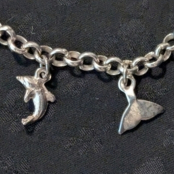 8" 925 Solid Sterling Silver Mini Sea Creature Ocean Charm Bracelet - Picture 14 of 16